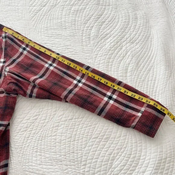Wrangler ATG Mens Red Plaid Button-Up Heavyweight Flannel Shirt 2XL Outdoor - Picture 7 of 8